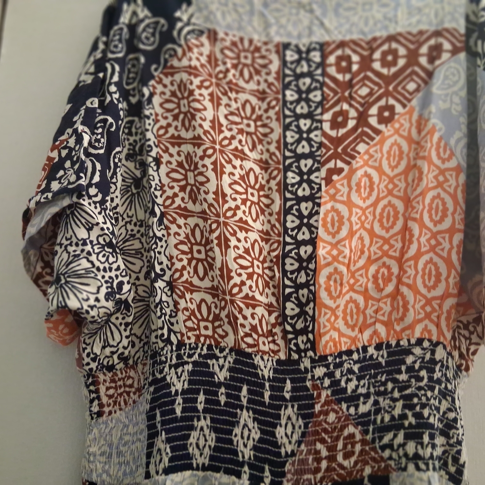 Patrons of Peace Patchwork Print Pantsuit in Black, Brown, White - Picture 6 of 9